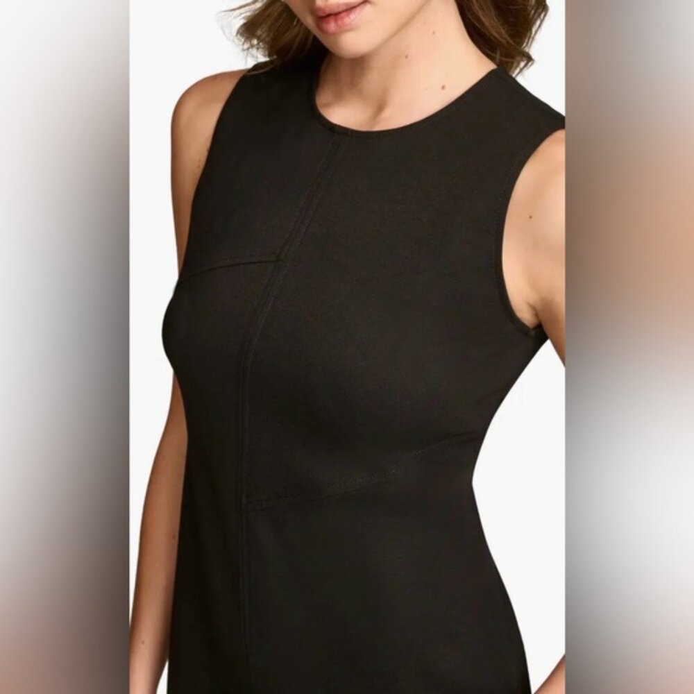 Donna Karan Sleeveless Ruffle Hem Black Dress Womens Size 6 NWT - Picture 3 of 9